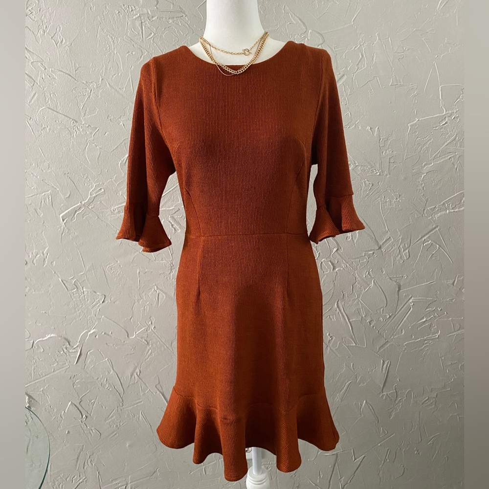 Autumn Ruffle Knit Dress New With Tags 🍂˚ ༘ ೀ⋆｡˚☕️